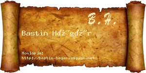 Bastin Hágár névjegykártya